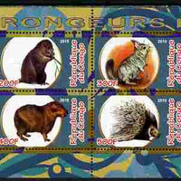Congo 2010 Rodents #1 perf sheetlet containing 4 values unmounted mint