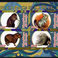 Congo 2010 Rodents #1 imperf sheetlet containing 4 values unmounted mint