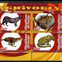 Congo 2010 Carnivores #3 perf sheetlet containing 4 values unmounted mint