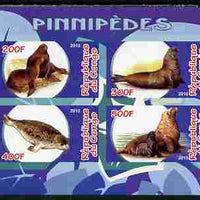 Congo 2010 Pinnipeds imperf sheetlet containing 4 values unmounted mint