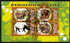 Congo 2010 Perissodactyls (Hoofed Mammals) perf sheetlet containing 4 values fine cto used