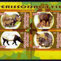 Congo 2010 Perissodactyls (Hoofed Mammals) perf sheetlet containing 4 values unmounted mint