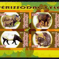 Congo 2010 Perissodactyls (Hoofed Mammals) imperf sheetlet containing 4 values unmounted mint