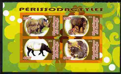 Congo 2010 Perissodactyls (Hoofed Mammals) imperf sheetlet containing 4 values unmounted mint