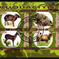 Congo 2010 Artiodactyla (Even toed Mammals) #2 perf sheetlet containing 4 values fine cto used