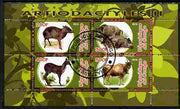 Congo 2010 Artiodactyla (Even toed Mammals) #2 perf sheetlet containing 4 values fine cto used