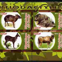 Congo 2010 Artiodactyla (Even toed Mammals) #2 perf sheetlet containing 4 values unmounted mint