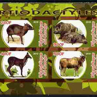 Congo 2010 Artiodactyla (Even toed Mammals) #2 imperf sheetlet containing 4 values unmounted mint