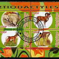 Congo 2010 Artiodactyla (Even toed Mammals) #4 perf sheetlet containing 4 values fine cto used