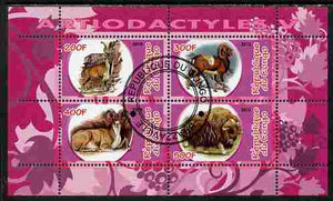 Congo 2010 Artiodactyla (Even toed Mammals) #5 perf sheetlet containing 4 values fine cto used