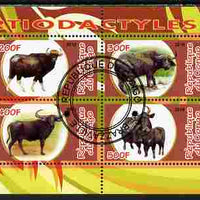 Congo 2010 Artiodactyla (Even toed Mammals) #6 perf sheetlet containing 4 values fine cto used