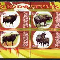 Congo 2010 Artiodactyla (Even toed Mammals) #6 perf sheetlet containing 4 values unmounted mint