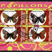 Congo 2010 Butterflies #1 perf sheetlet containing 4 values fine cto used