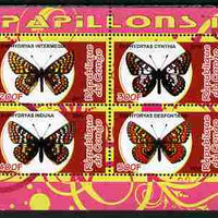 Congo 2010 Butterflies #1 perf sheetlet containing 4 values unmounted mint