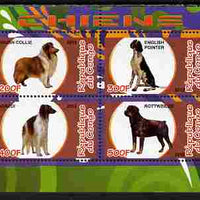 Congo 2010 Dogs perf sheetlet containing 4 values unmounted mint