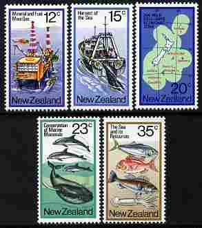 New Zealand 1978 Resources of the Sea perf set of 5 unmounted mint, SG 1174-78
