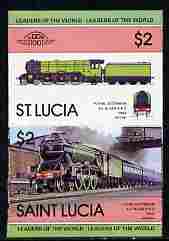 St Lucia 1983 Locomotives #1 (Leaders of the World) $2 Flying Scotsman se-tenant pair imperf from limited printing unmounted mint as SG 663a