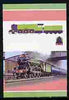 St Lucia 1983 Locomotives #1 (Leaders of the World) $2 Flying Scotsman se-tenant imperf proof pair in 3 colours only (black with country name, inscription & value omitted) unmounted mint as SG 663a