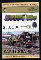 St Lucia 1983 Locomotives #1 (Leaders of the World) $1 Bodmin West Country Class se-tenant pair imperf from limited printing unmounted mint as SG 659a