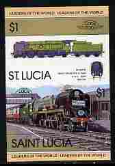 St Lucia 1983 Locomotives #1 (Leaders of the World) $1 Bodmin West Country Class se-tenant pair imperf from limited printing unmounted mint as SG 659a