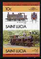 St Lucia 1985 Locomotives #4 (Leaders of the World) 10c '0-6-2 Tank' se-tenant pair imperf from limited printing unmounted mint as SG 824a