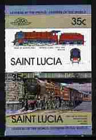St Lucia 1983 Locomotives #1 (Leaders of the World) 35c Duke of Sutherland se-tenant pair imperf from limited printing unmounted mint as SG 651a