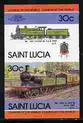St Lucia 1985 Locomotives #4 (Leaders of the World) 30c 'Class M 4-4-0' se-tenant pair imperf from limited printing unmounted mint as SG 826a