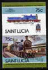 St Lucia 1985 Locomotives #4 (Leaders of the World) 75c 'Dunalastair 4-4-0' se-tenant pair imperf from limited printing unmounted mint as SG 828a