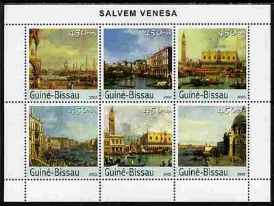 Guinea - Bissau 2003 Saving Venice perf sheetlet containing 6 values unmounted mint
