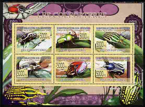 Guinea - Conakry 2009 Fauna - Beetles perf sheetlet containing 6 values unmounted mint