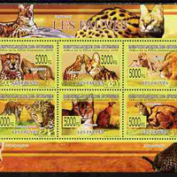 Guinea - Conakry 2009 Fauna - Big Cats perf sheetlet containing 6 values unmounted mint