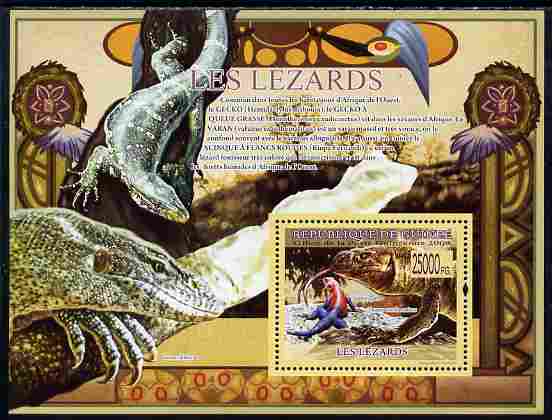 Guinea - Conakry 2009 Fauna - Lizards perf s/sheet unmounted mint