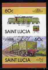 St Lucia 1986 Locomotives #5 (Leaders of the World) 60c No.13 Electric Loco se-tenant pair imperf from limited printing unmounted mint as SG 864a