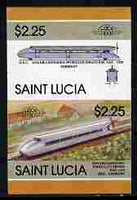 St Lucia 1986 Locomotives #5 (Leaders of the World) $2.25 Von Kruckenburg Rail Car,se-tenant pair imperf from limited printing unmounted mint as SG 870a