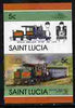St Lucia 1986 Locomotives #5 (Leaders of the World) 5c Rack Loco Tip-Top se-tenant pair imperf from limited printing unmounted mint as SG 858a