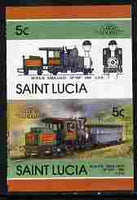 St Lucia 1986 Locomotives #5 (Leaders of the World) 5c Rack Loco Tip-Top se-tenant pair imperf from limited printing unmounted mint as SG 858a