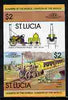 St Lucia 1983 Locomotives #1 (Leaders of the World) $2 Stephenson's Rocket se-tenant pair imperf from limited printing unmounted mint as SG 665a