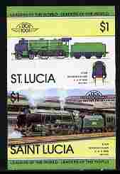 St Lucia 1983 Locomotives #1 (Leaders of the World) $1 Schools Class 'Eton' 4-6-0 se-tenant pair imperf from limited printing unmounted mint as SG 661a
