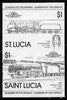 St Lucia 1983 Locomotives #1 (Leaders of the World) $1 Schools Class 'Eton' 4-6-0 se-tenant pair imperf proof in black only unmounted mint as SG 661a