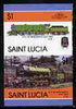 St Lucia 1986 Locomotives #5 (Leaders of the World) $1 4-6-2 City of Newcastle se-tenant pair imperf from limited printing unmounted mint as SG 868a