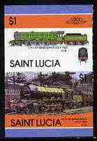 St Lucia 1986 Locomotives #5 (Leaders of the World) $1 4-6-2 City of Newcastle se-tenant pair imperf from limited printing unmounted mint as SG 868a