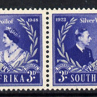South Africa 1948 KG6 Royal Silver Wedding bi-lingual horizontal pair unmounted mint, SG 125