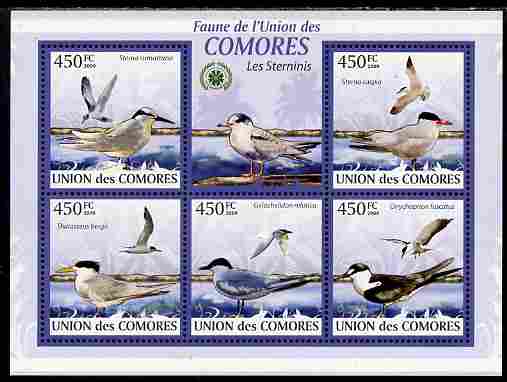 Comoro Islands 2009 Sea Birds perf sheetlet containing 5 values unmounted mint Yv 1676-80, Mi 2397-2401