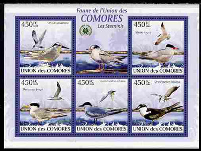 Comoro Islands 2009 Sea Birds perf sheetlet containing 5 values unmounted mint Yv 1676-80, Mi 2397-2401