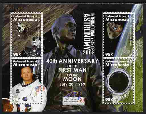 Micronesia 2009 40th Anniversary of Moon Landing perf sheetlet containing 4 values unmounted mint