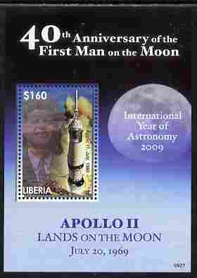 Liberia 2009 40th Anniversary of Moon Landing perf s/sheet unmounted mint