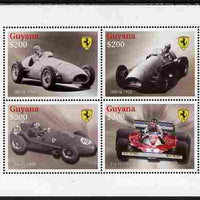 Guyana 2009 Ferrari Cars perf sheetlet containing 4 values unmounted mint