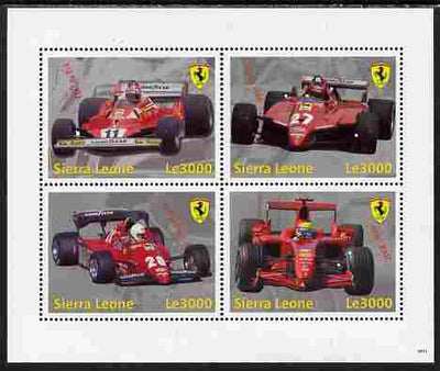 Sierra Leone 2009 Ferrari Cars perf sheetlet containing 4 values unmounted mint