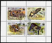 Bulgaria 1989 WWF - Bats perf sheetlet containing 4 values cto used, SG 3593-96