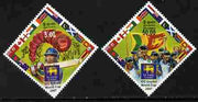 Sri Lanka 2007 Cricket World Cup Diamond shaped set of 2 unmounted mint SG 1863-64